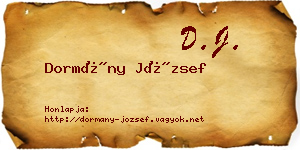 Dormány József névjegykártya